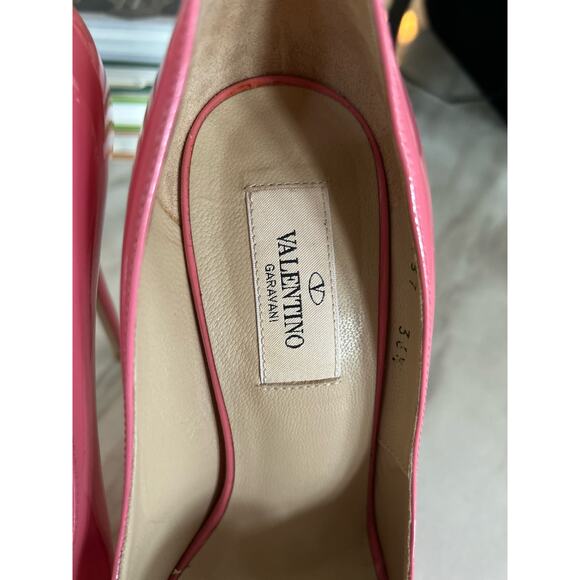 Valentino Garavani Bubblegum Pink Bow Platform Peep Toe Heels - Picture 14 of 16